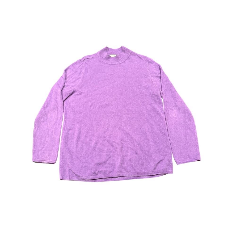 Kim Rogers Women's Purple Mock Neck Long Sleeve Knit Sweater Size XL